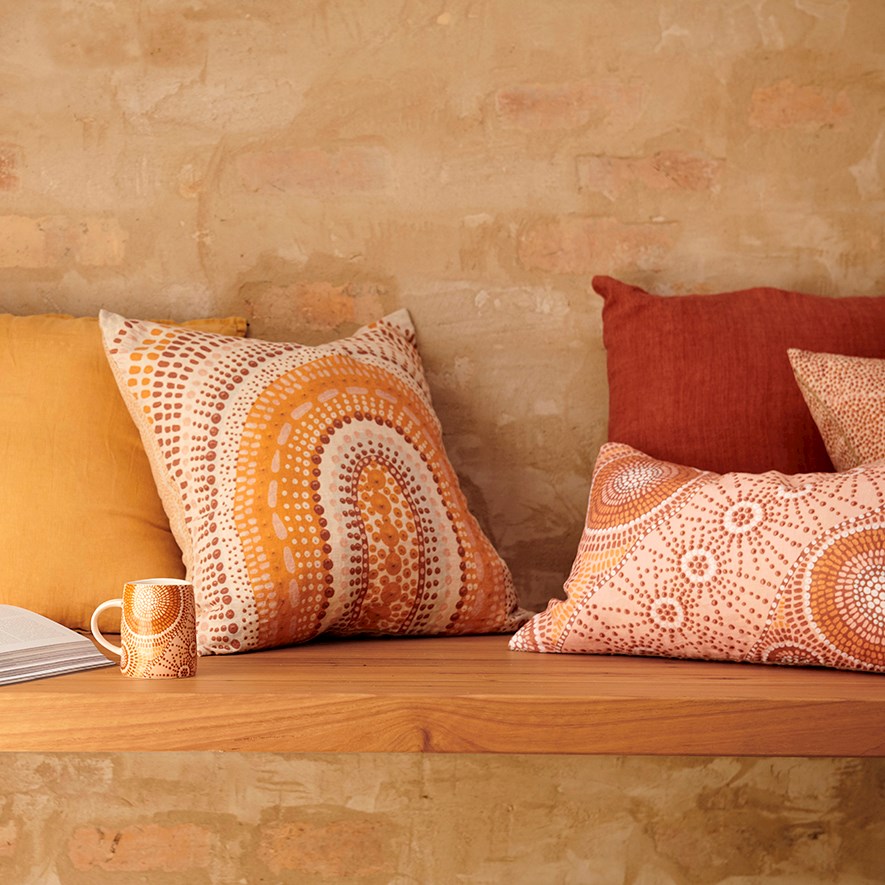 Brad Turner Printed Linen Bujera Jilbi Cushion Adairs