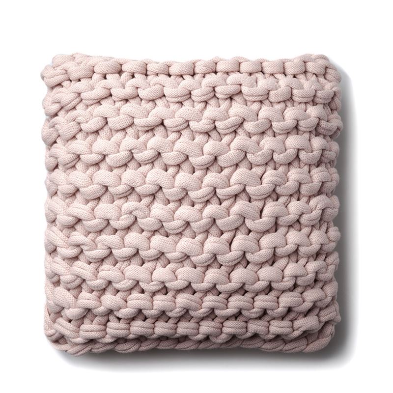 Chunky Knit Dusty Pink Cushion