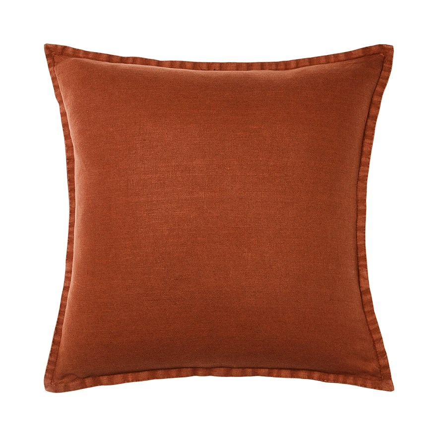 Rust linen pillow online