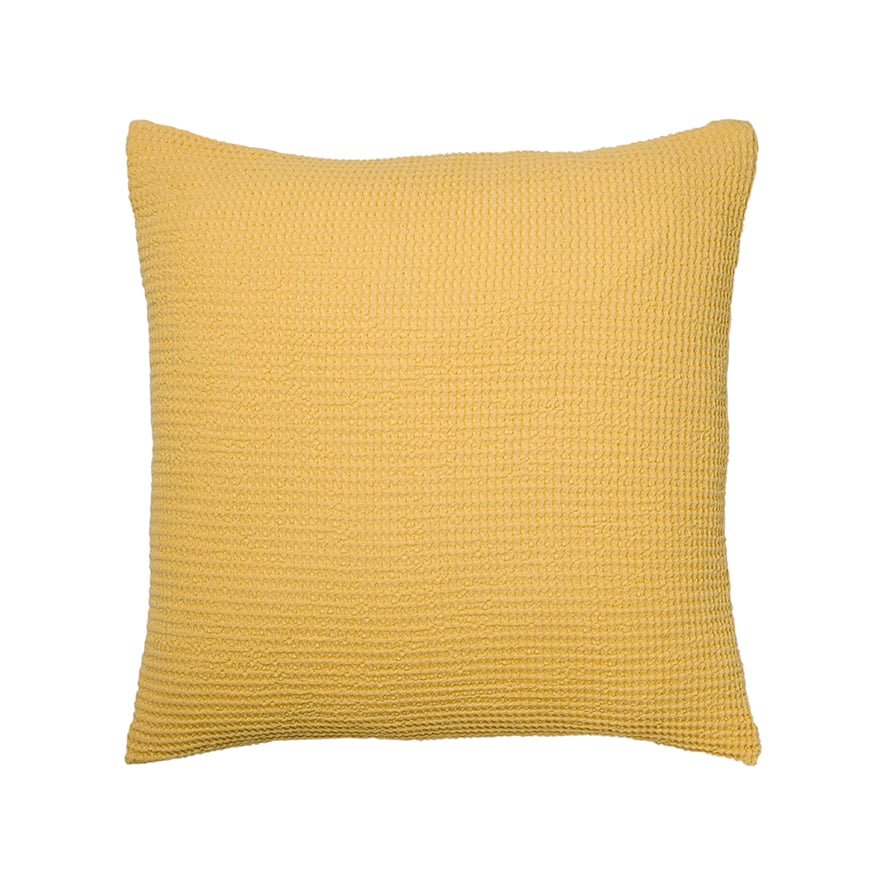 European Collection Cotton Bamboo Waffle Cushion Mustard Adairs