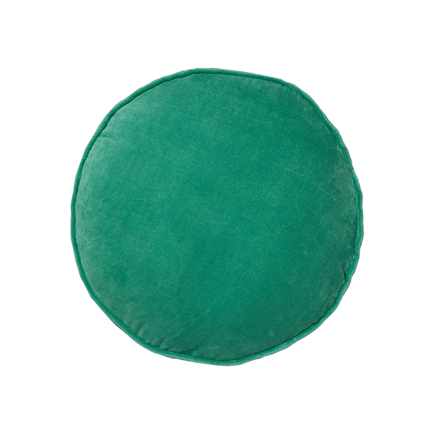 Velvet Jewel Round Quilted Cushion Jade Adairs