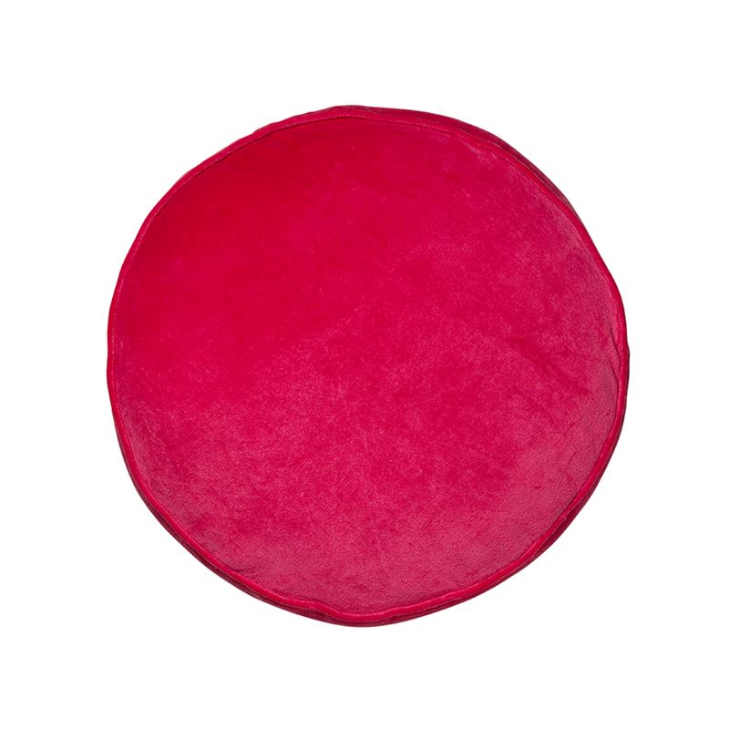 Velvet Jewel Round Quilted Cushion Ruby
