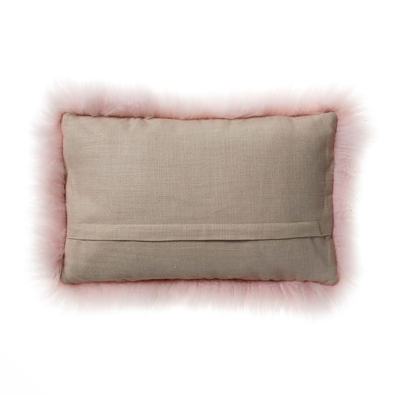 Sheepskin Cushion Blush 