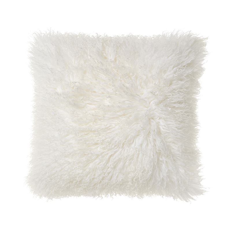 Mongolian Sheepskin Cushion Winter White 