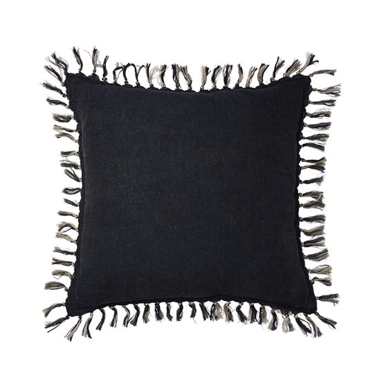 Genoa Vintage Washed Charcoal Linen Cushion