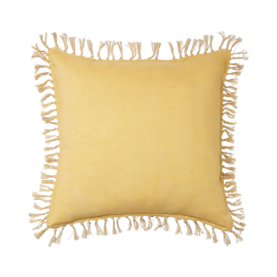 Genoa Vintage Washed Linen Cushion Mustard Adairs
