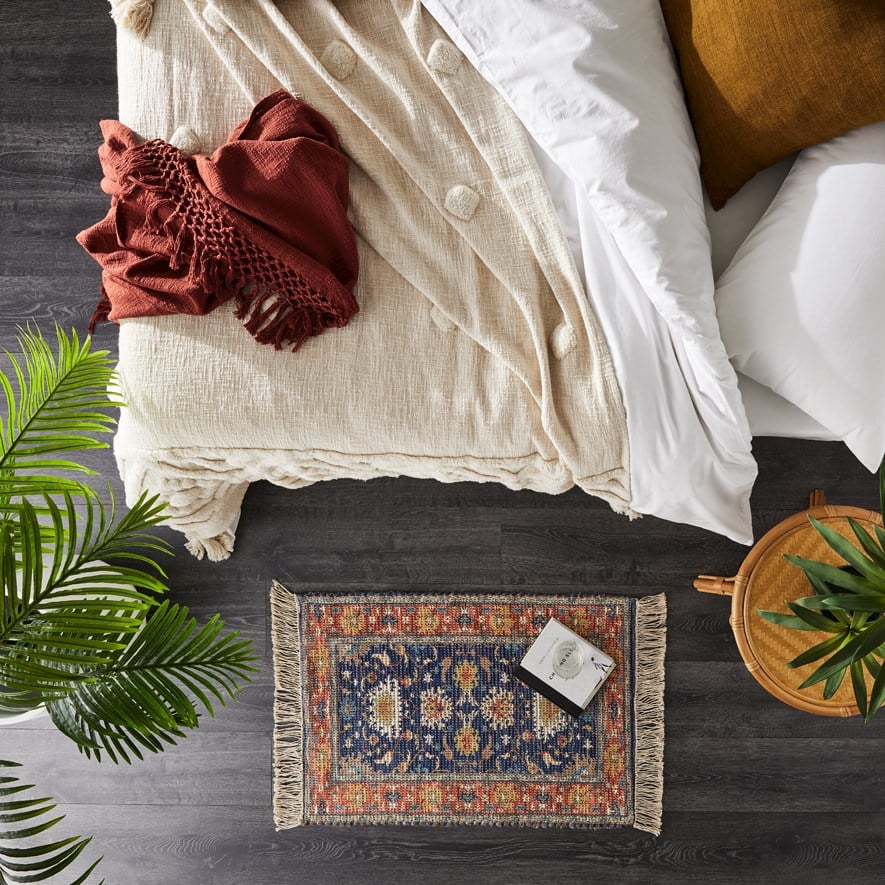 Monte Blue & Rust Indoor Mat Adairs