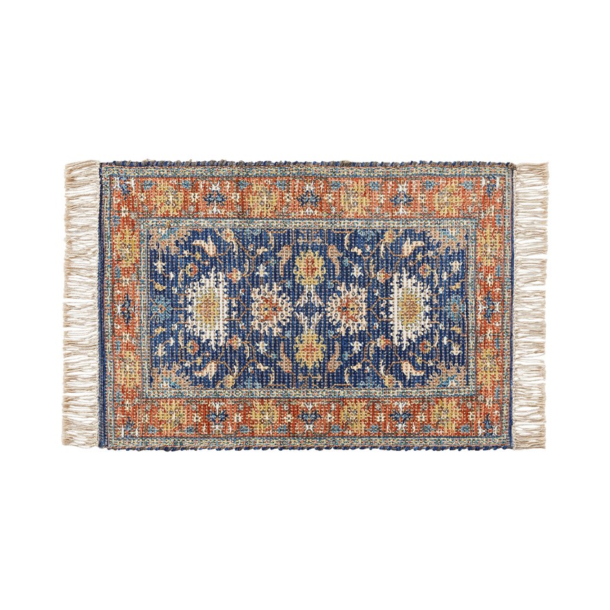 Monte Blue & Rust Indoor Mat Adairs