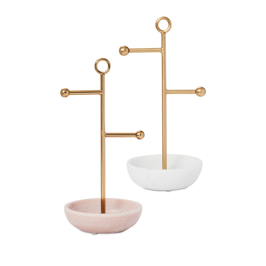 Rose gold and hotsell marble jewellery stand