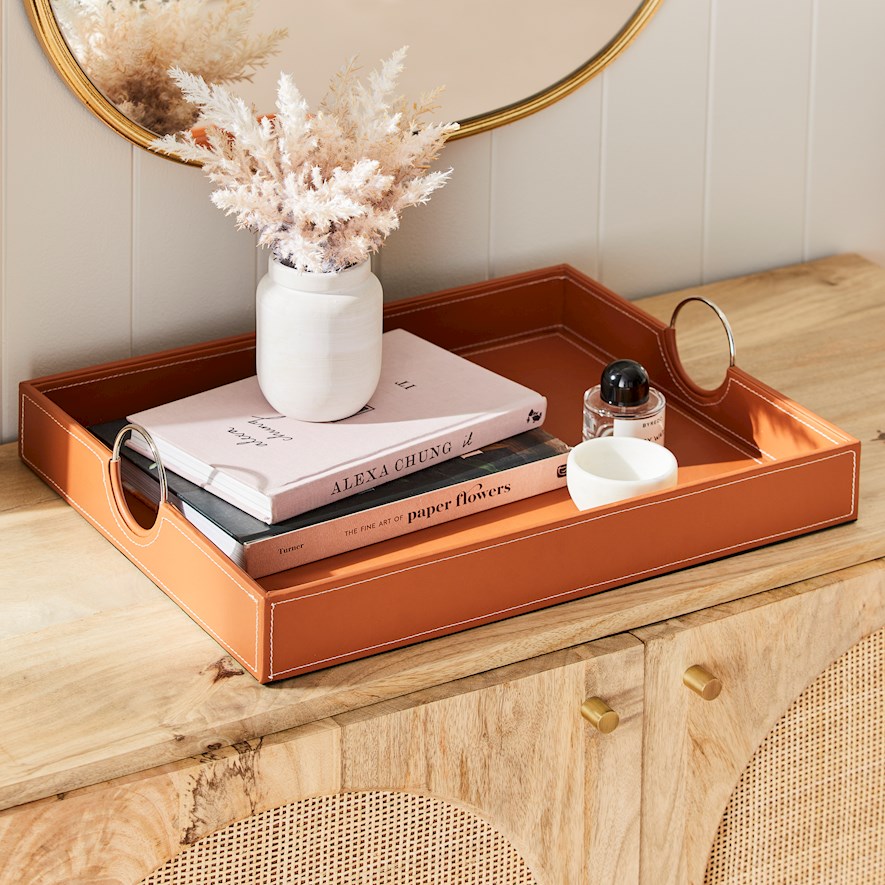 Orange decorative sales tray