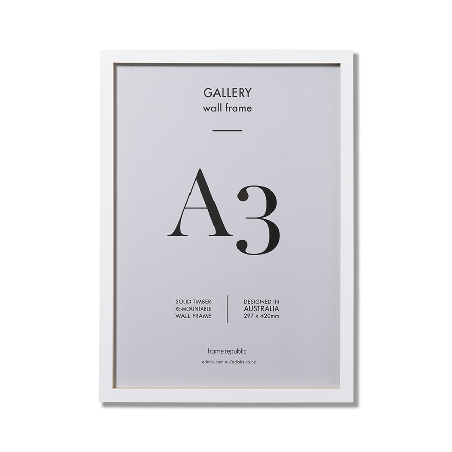 Gallery Frame A3 White Adairs