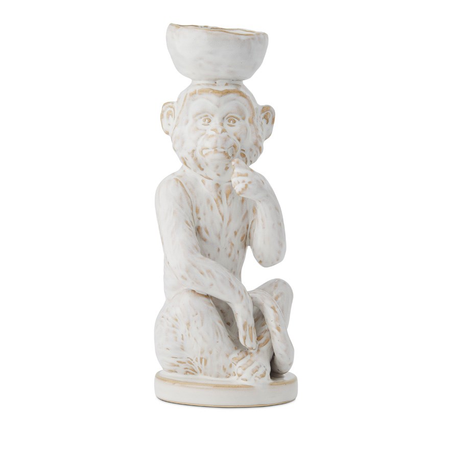 Monkey White Gazing Candle Holder Adairs