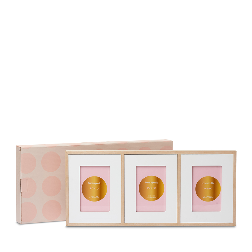 Porto Triple 4x6" Natural Photo Frame Adairs