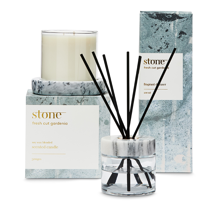 Stone Fresh Cut Gardenia Candle Adairs