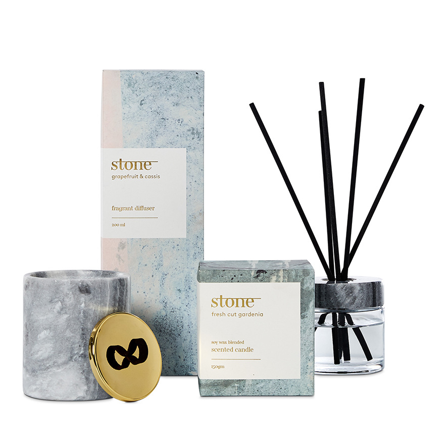 Stone Fresh Cut Gardenia Candle Adairs