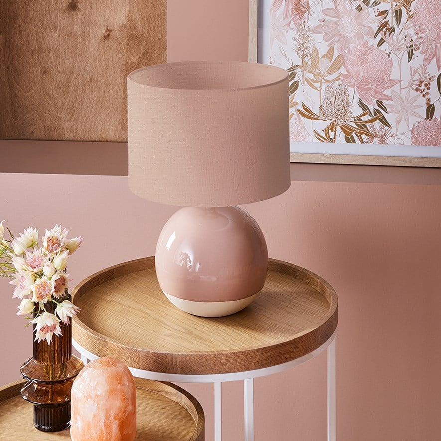 Dipped Blush Natural Table Lamp Adairs