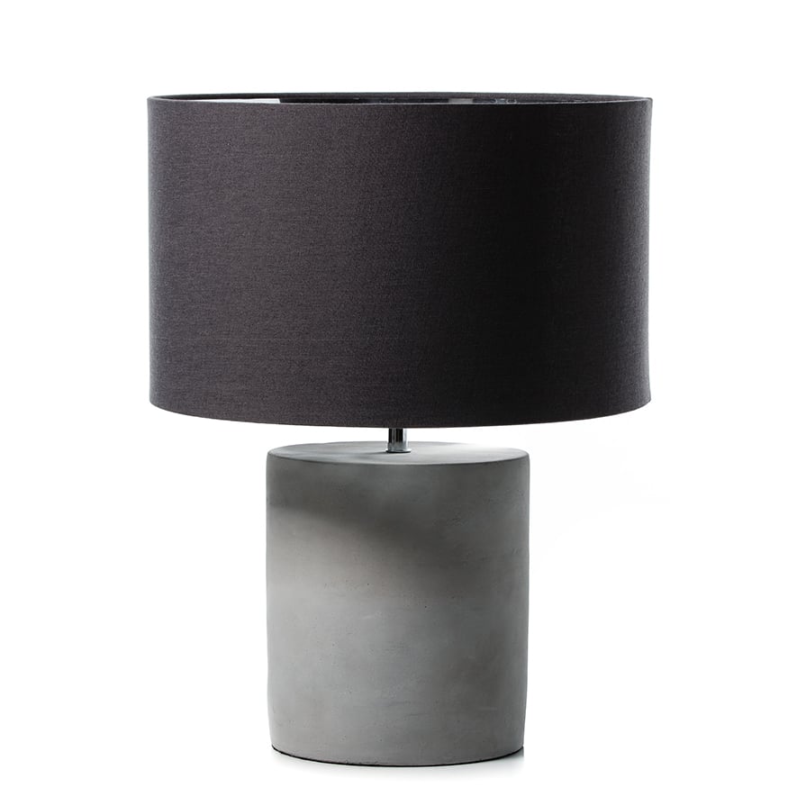 Hudson Table Lamp Grey & Silver Adairs