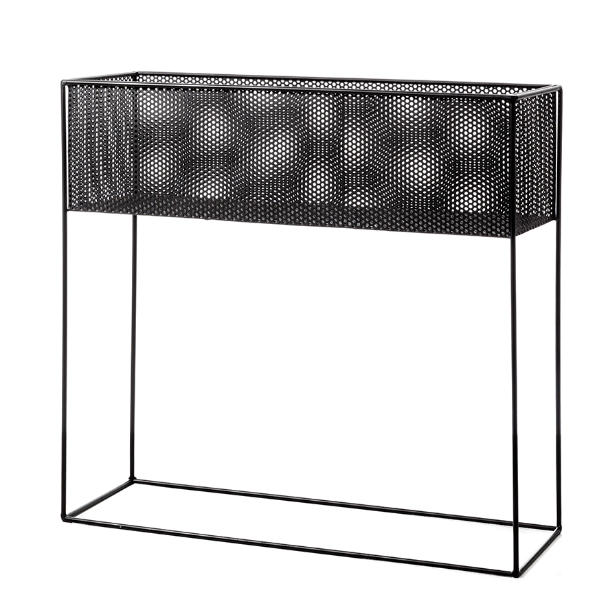 Oscar Plant Stand Perforated Black Adairs