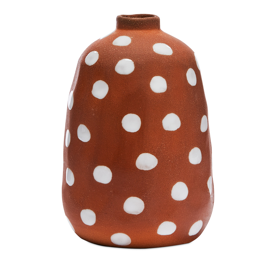 Spotty Terracotta Short Vase Adairs