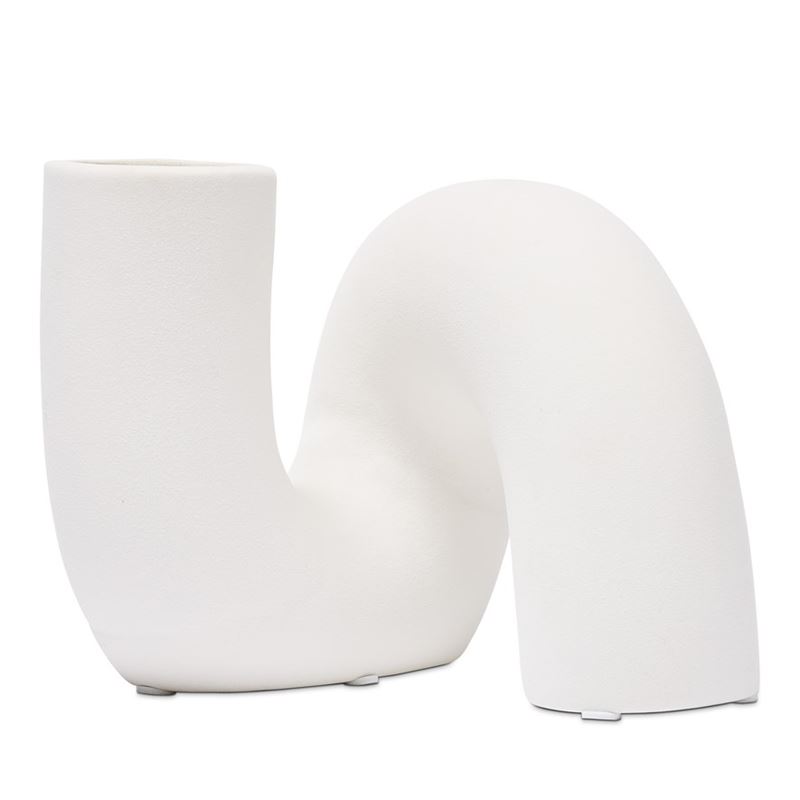 Pipe White Vase Twist Shape