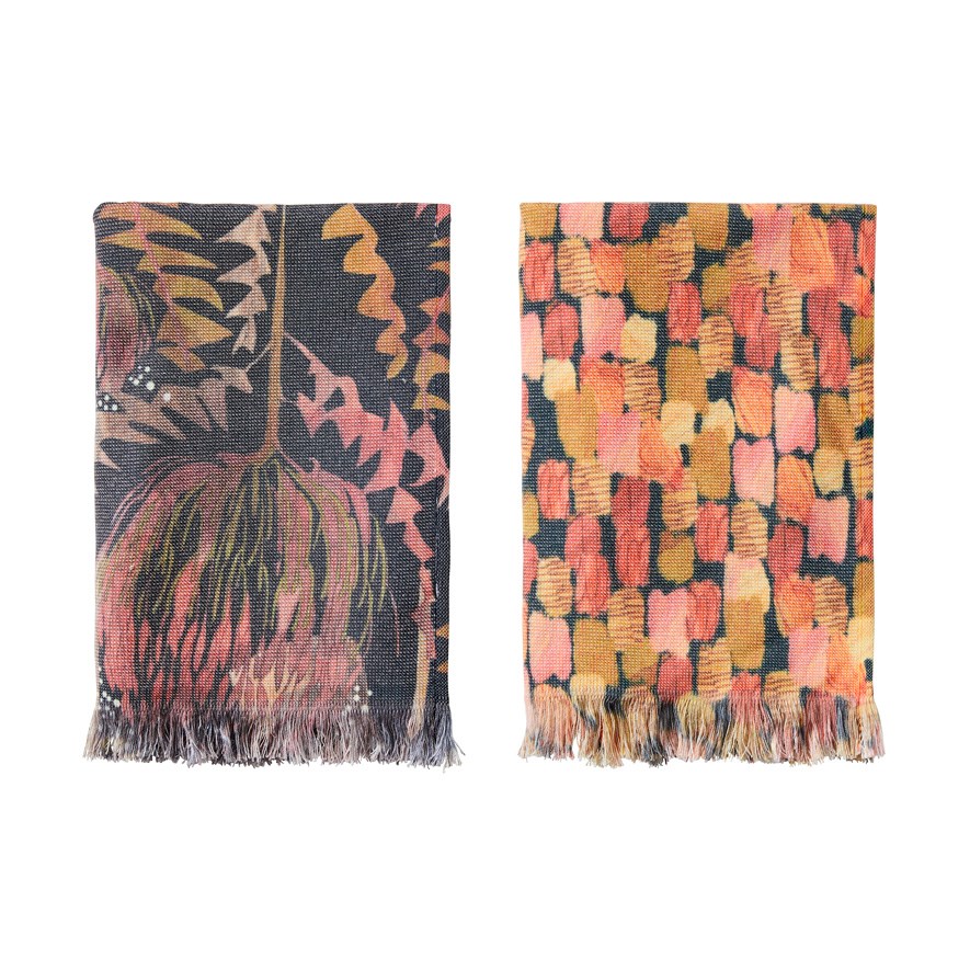 Dana Kinter Galah Midnight Tea Towel 2 Pack Adairs