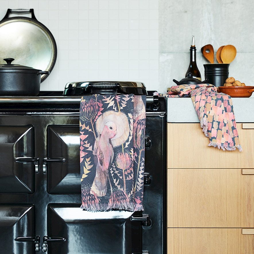 Dana Kinter Galah Midnight Tea Towel 2 Pack Adairs