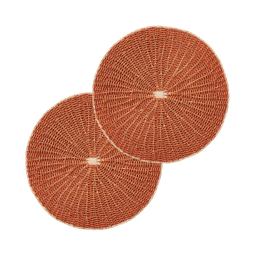 Summer Terracotta & Natural Placemats Lattice Adairs