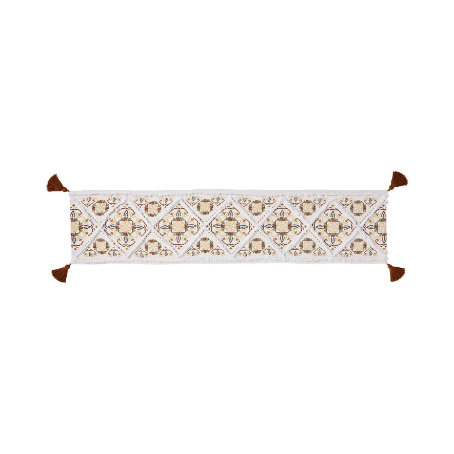 Moroccan Tufted Natural Table Runner Adairs