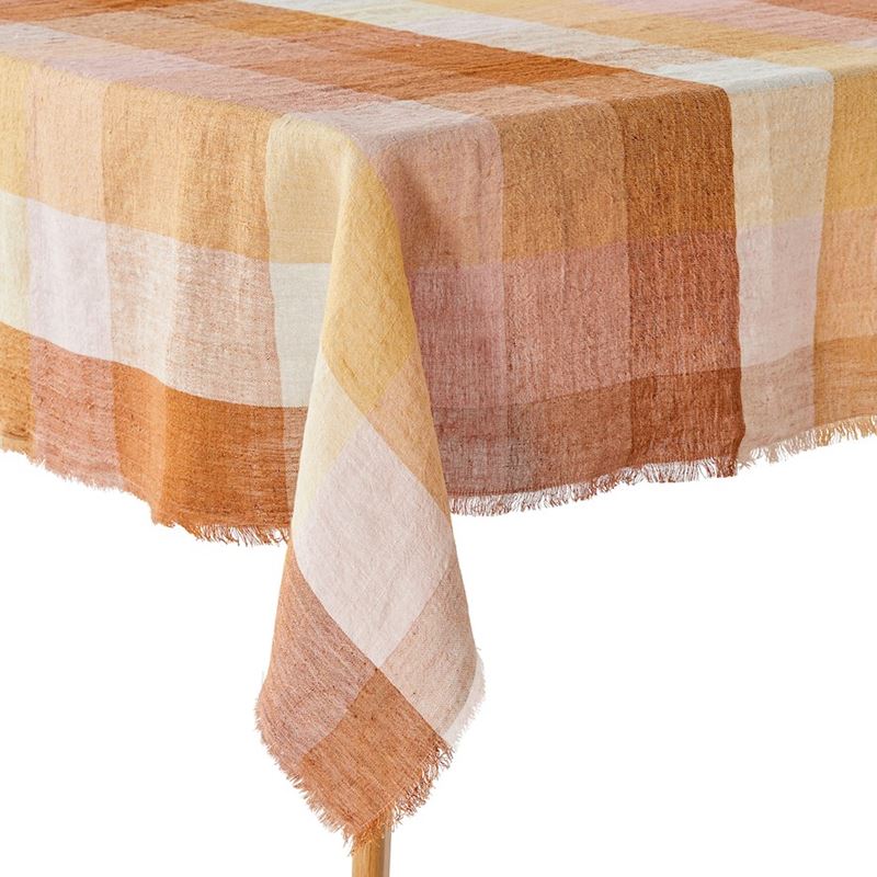 Rae Malmo Earth Check Linen Tablecloth