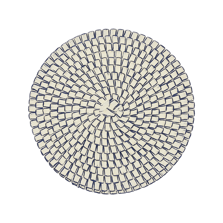 Peacock Placemats Pack/4 D38cm Navy Adairs