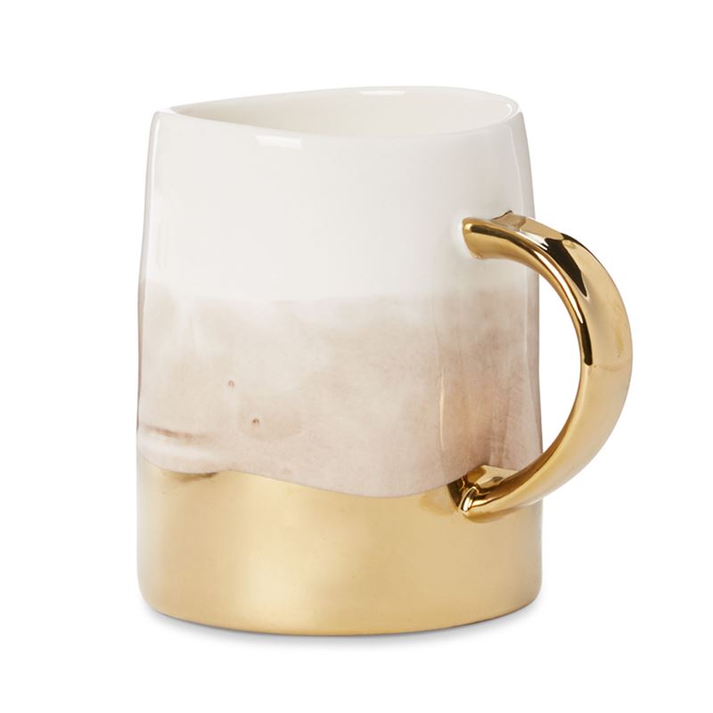 Gold Rim Collection Mug Grey & Gold 