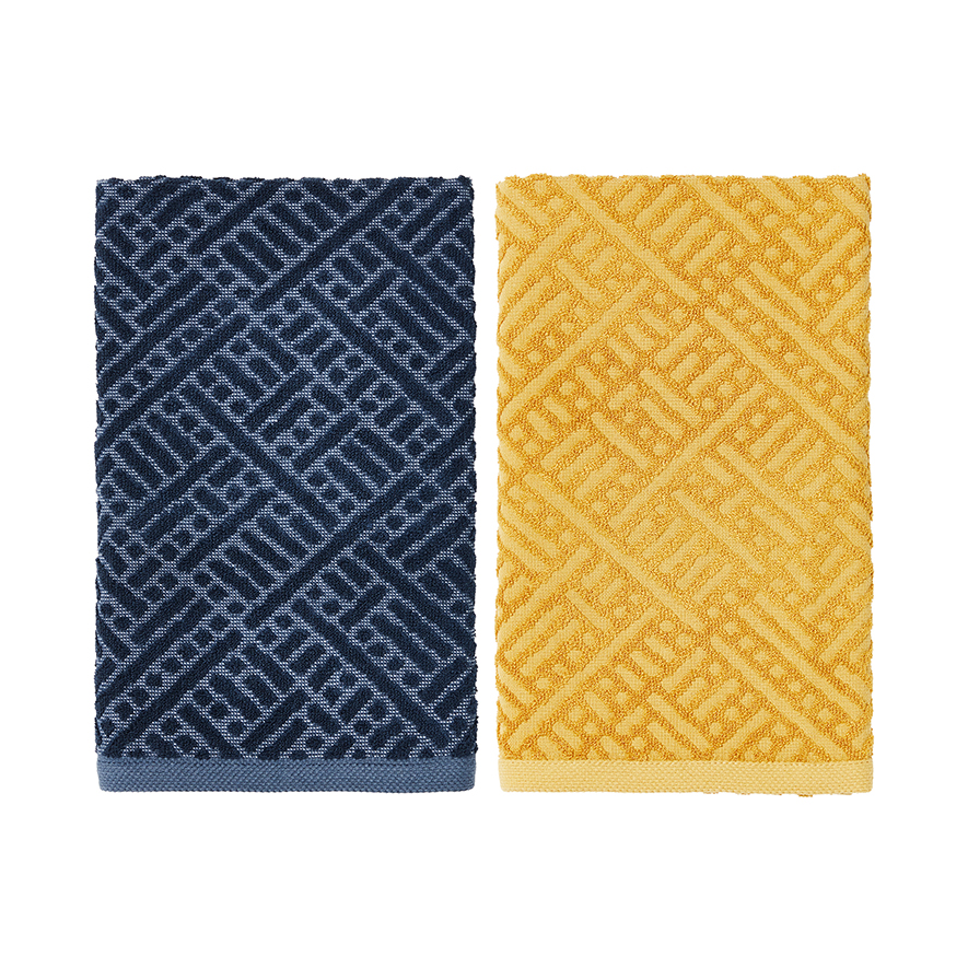 Navy and online mustard towels