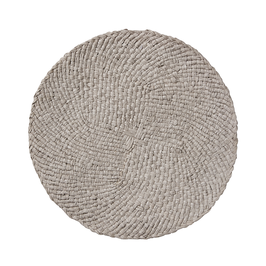 Home Republic Woven Circle Placemats Pack of 2 Grey Adairs
