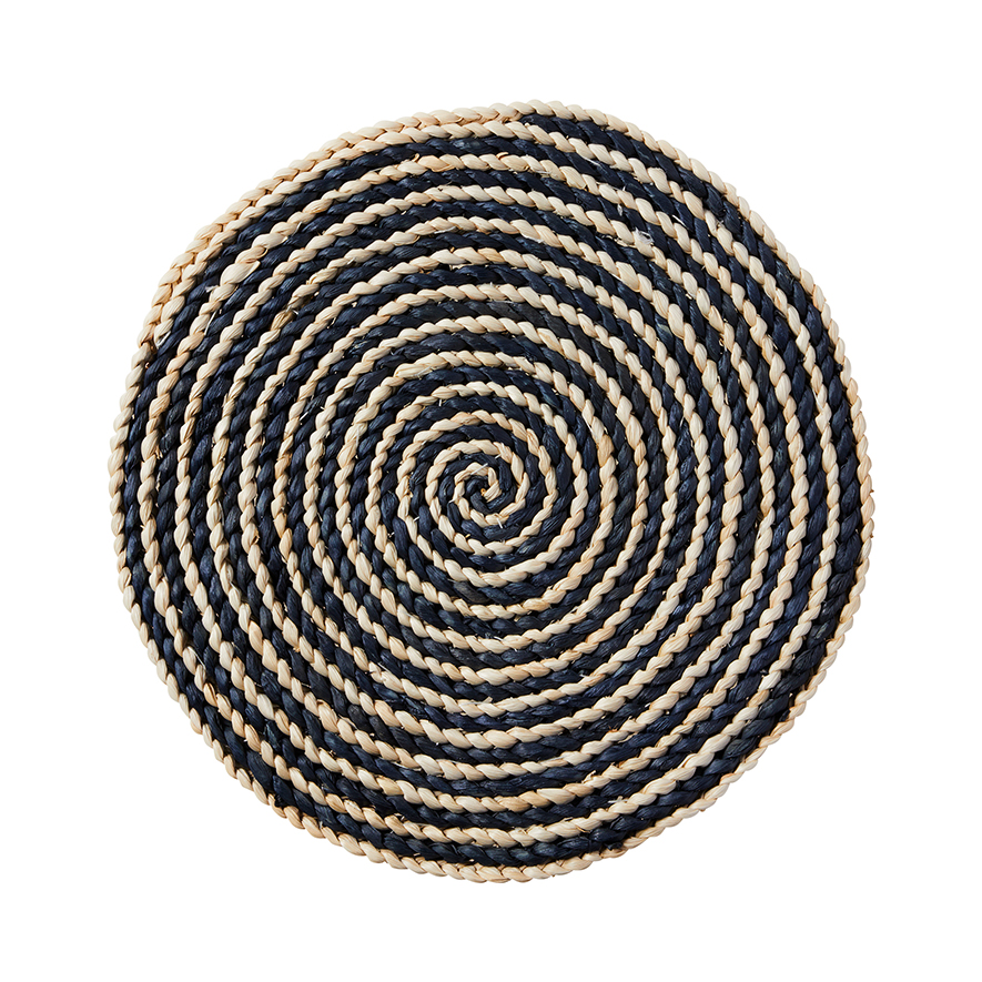 Summer Navy & Natural Plait Placemats Pack of 2 Adairs