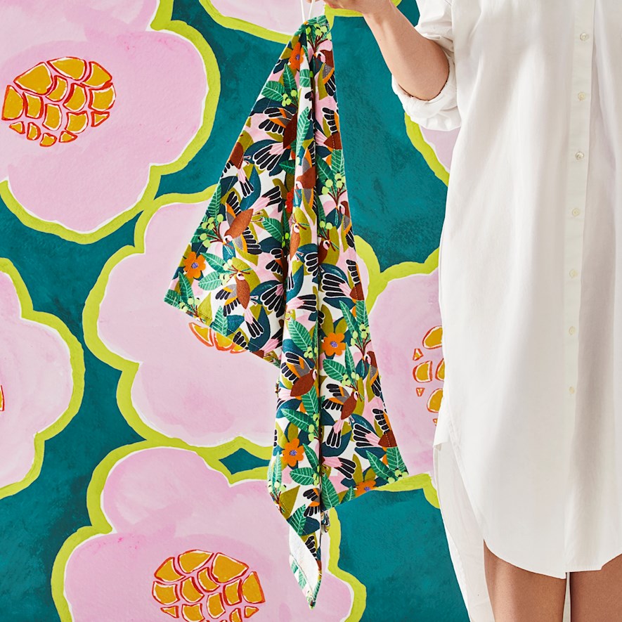 Home Republic Togetherness Fiore Teal Hand Towel 2 Pack Homewares Adairs