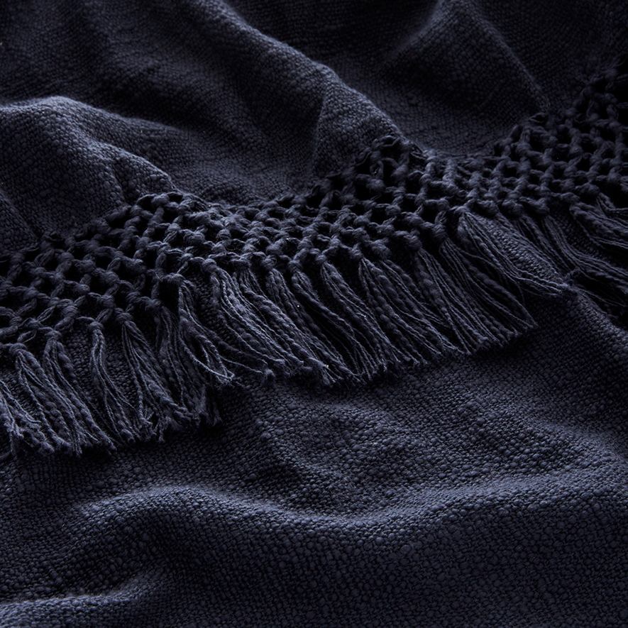 Macrame Knot Throw Navy Adairs