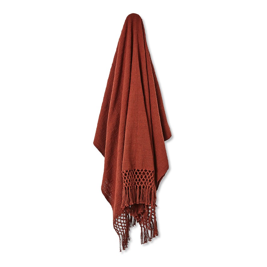 Macrame Deep Rust Knot Throw Adairs