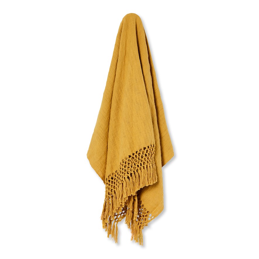 Macrame Mustard Knot Throw Adairs