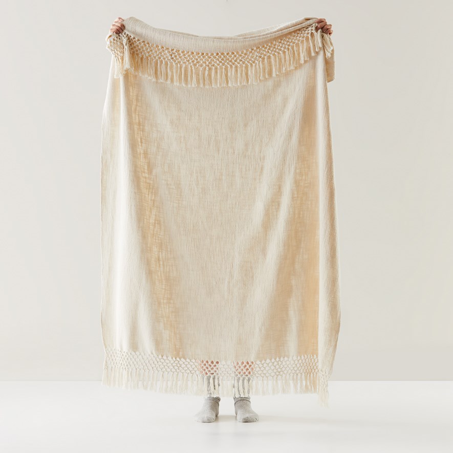 Macrame Natural Knot Throw Adairs