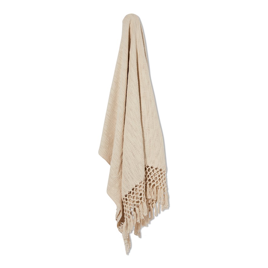 Macrame Natural Knot Throw Adairs