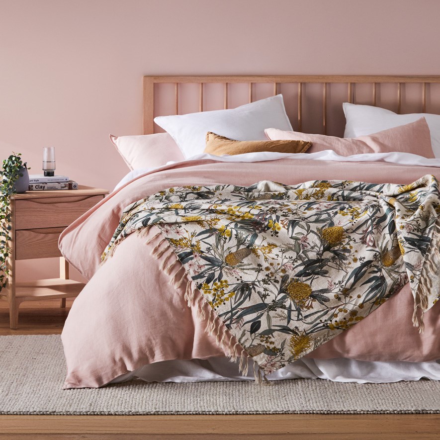 Sage linen throw online