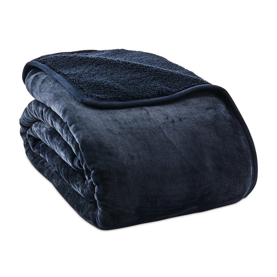 Sherpa Navy Blanket Adairs