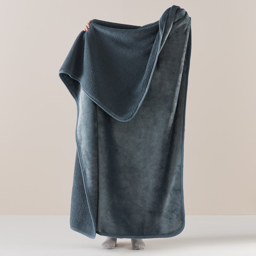 Sherpa Blue Throw Adairs