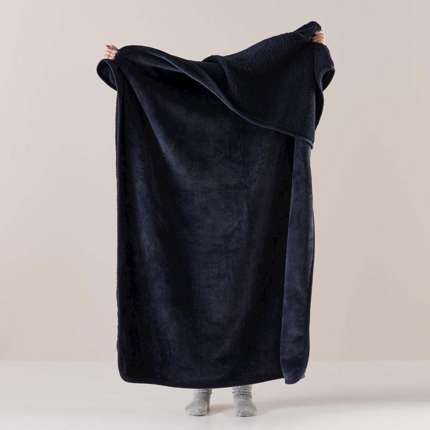 Sherpa Navy Throw Adairs