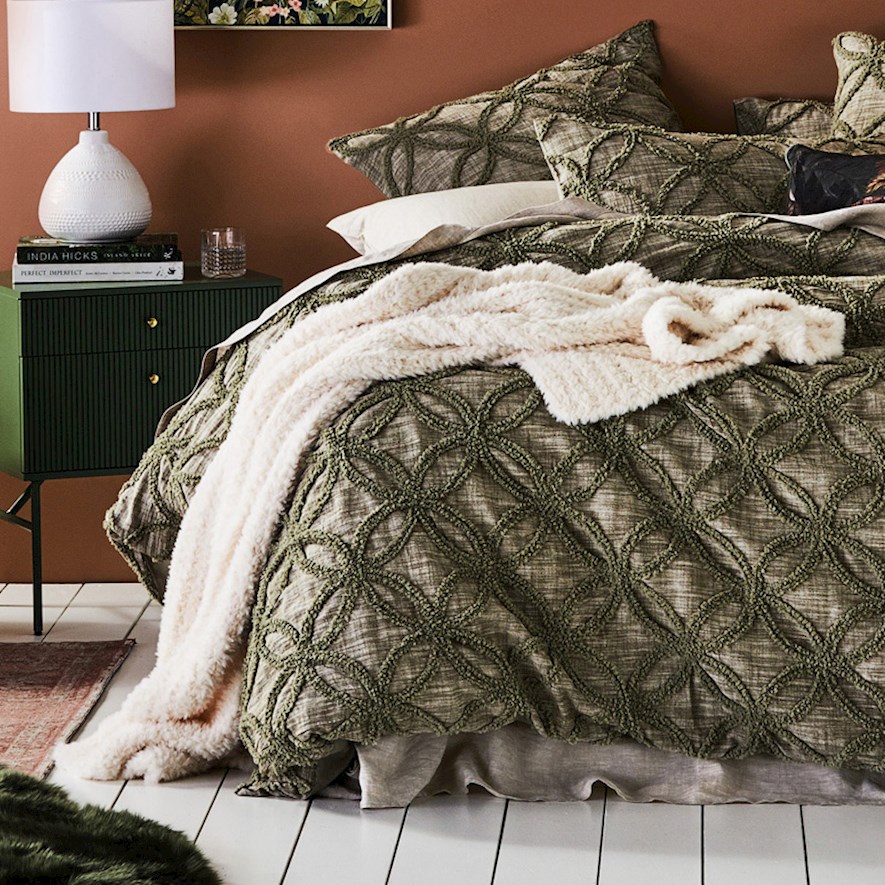 OFFLINE Munich Winter White Feather Yarn Throw Adairs