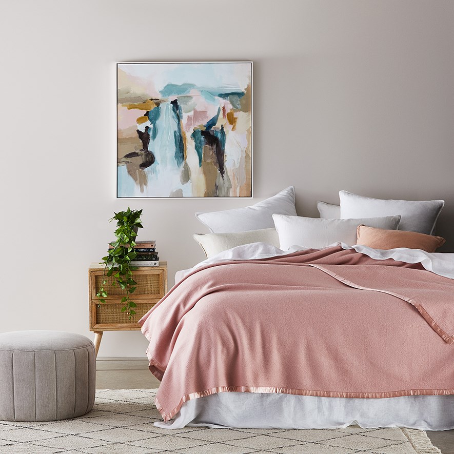 Bamboo Rose Wool Blanket Adairs