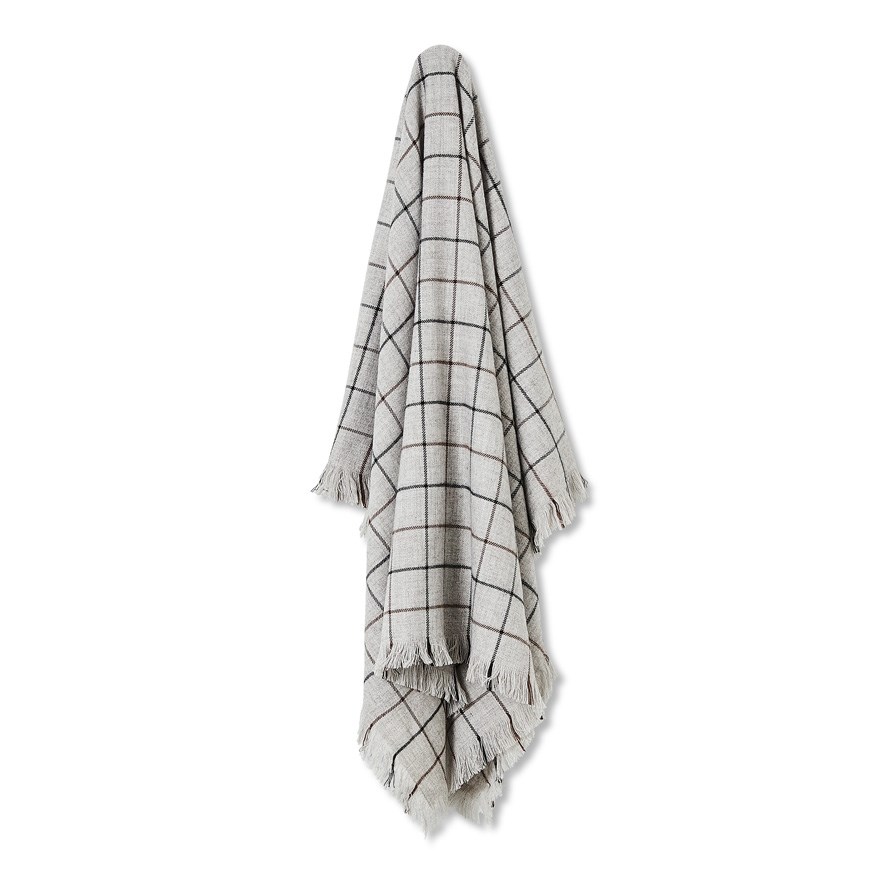 Lincoln Grey Check Throw Adairs