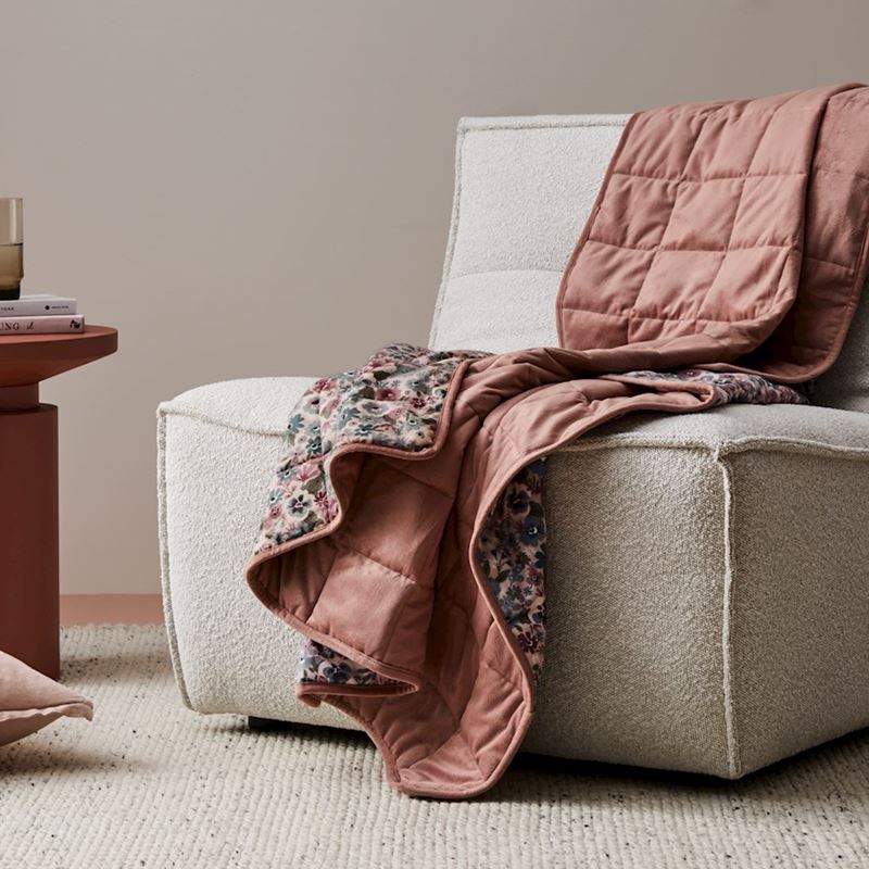 Dusty Pink & Floral 4kg Weighted Throw