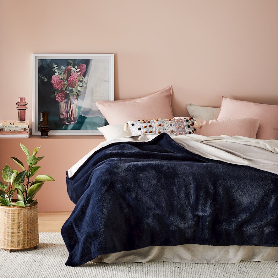 Astoria Midnight Fur Blanket Adairs