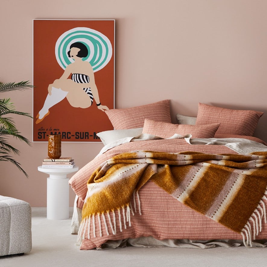 Pasadena Mustard Pink Throw Adairs